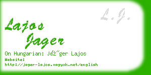 lajos jager business card